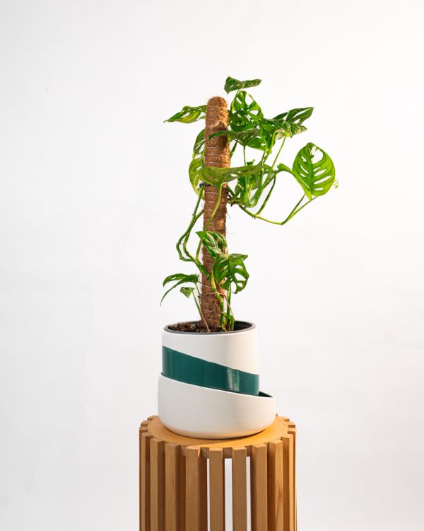 Cache pot artisanal, Bleu canard, 22cm – Image 5