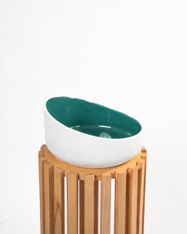 Cache pot artisanal, Bleu canard, 22cm – Image 7