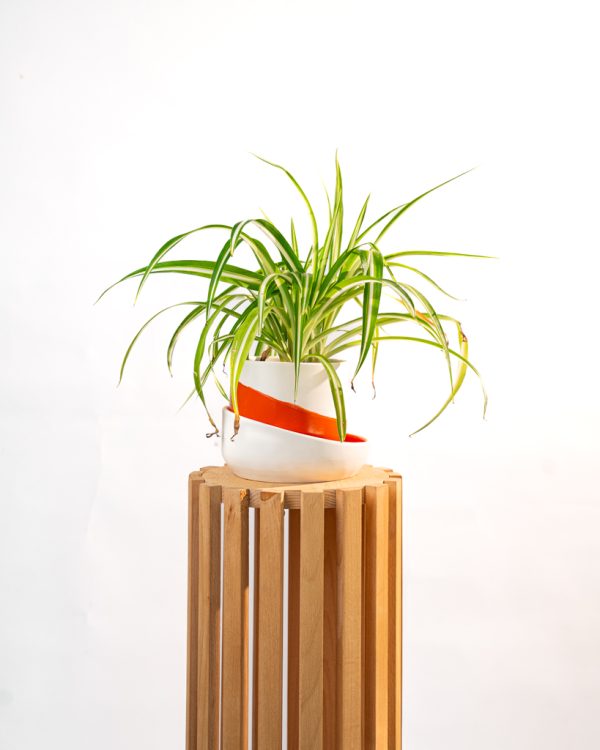 Cache pot artisanal, Rouge orange, 13cm – Image 7
