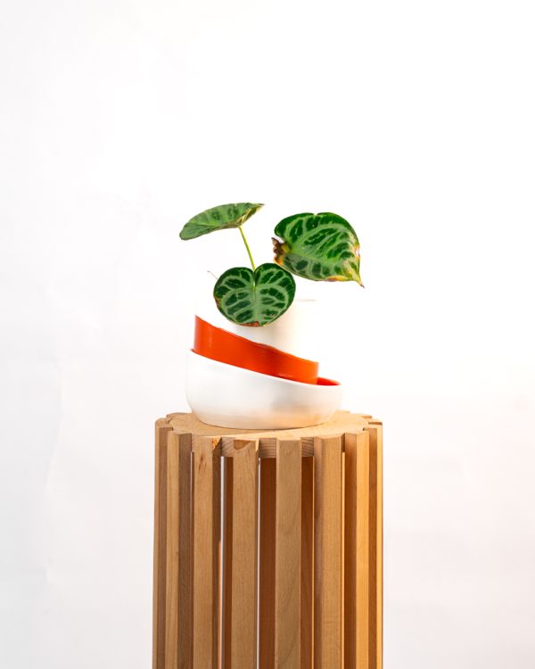 Cache pot artisanal, Rouge orange, 13cm – Image 2